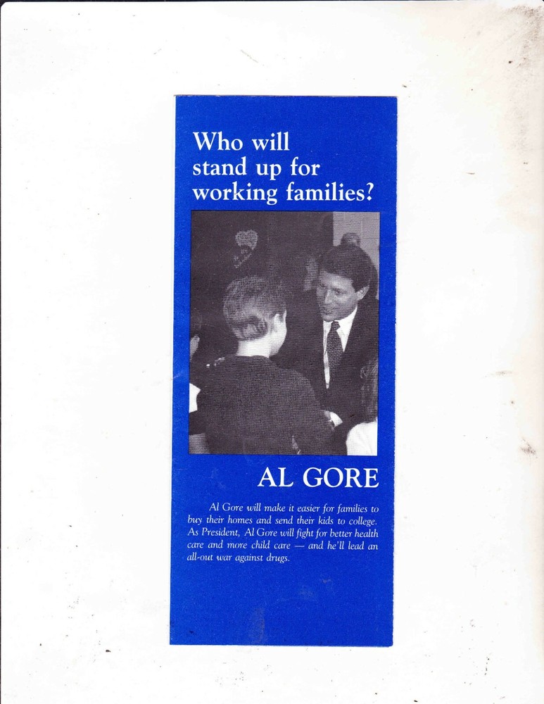 AL GORE---FOR PRESIDENT 2000---BROCHURE