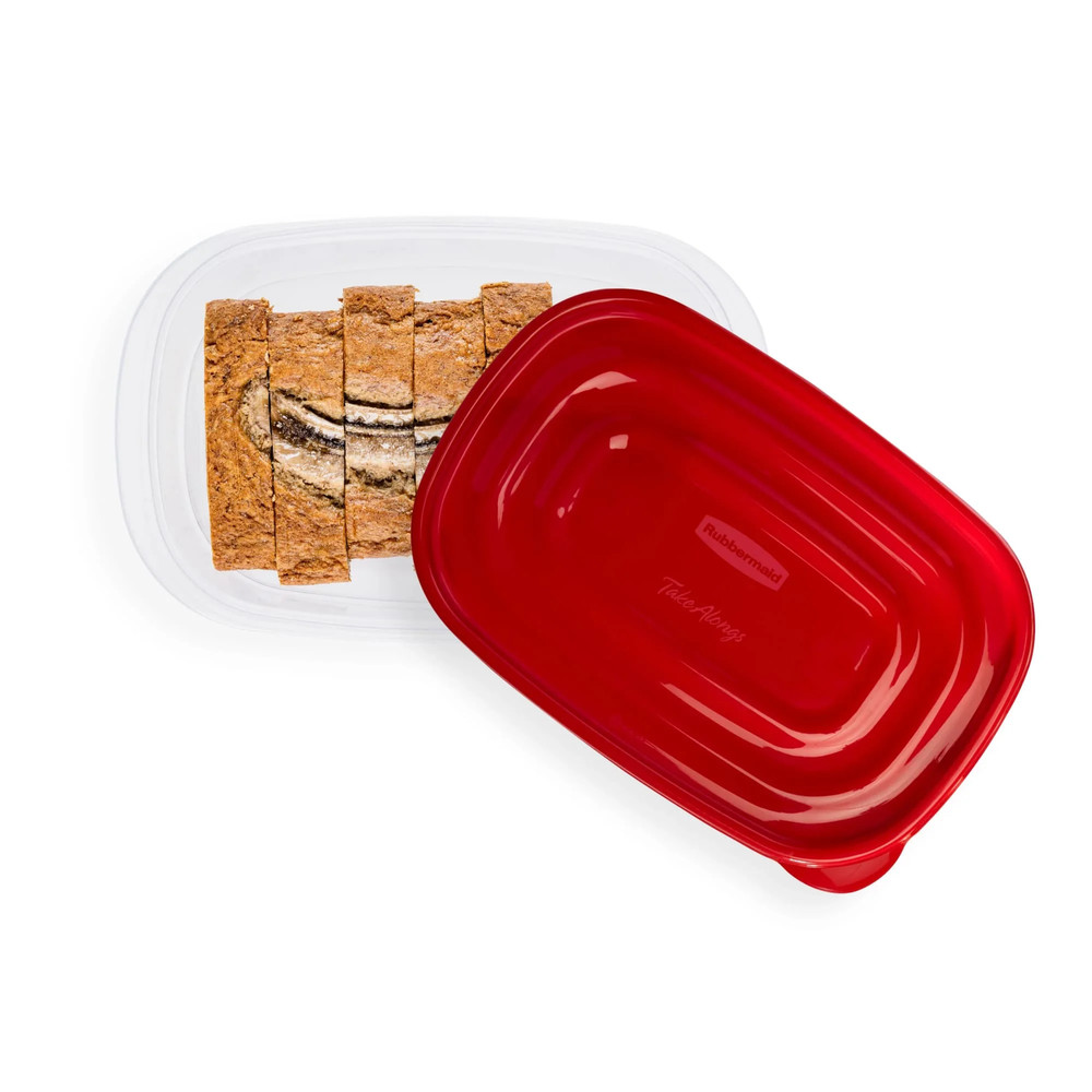 (2 Pack) Takealongs, 8 Cups, 2 Packs, Red, Plastic Deep Rectangle Food Storage
