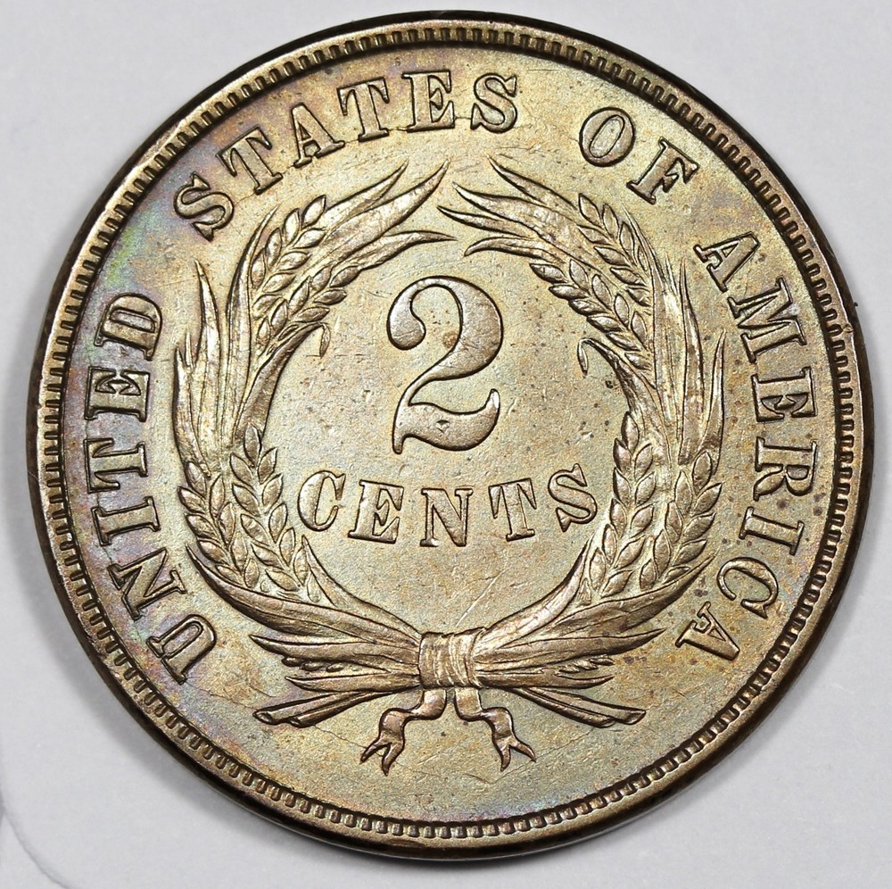 1871 2 Cent Piece. AU-UNC. 212812