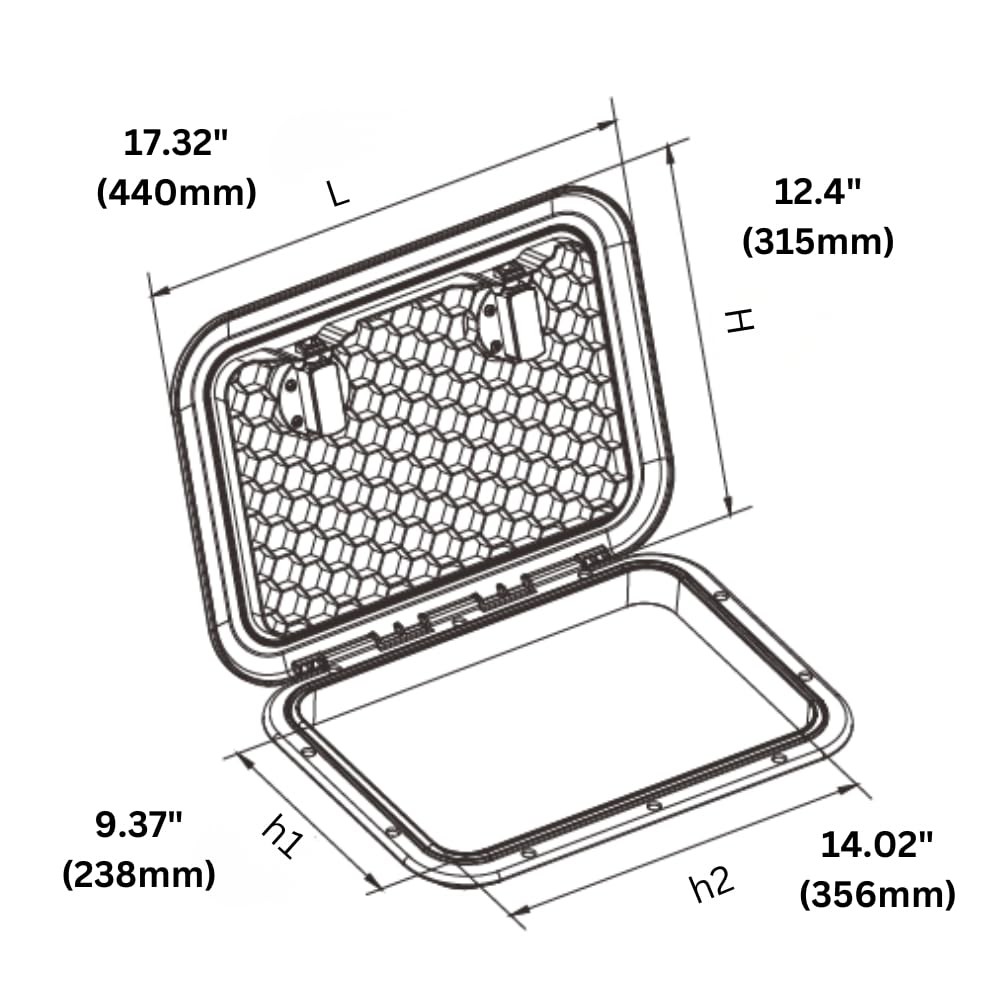 SEAFLO Locking Marine Boat Deck Rectangular Access Hatch 12.4"x17.32" 315mm
