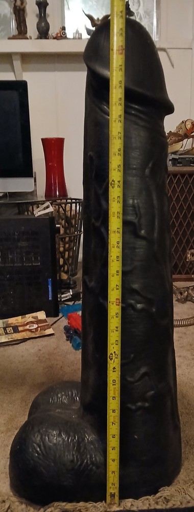 HUGE BLACK PENID 35" black rubber penis