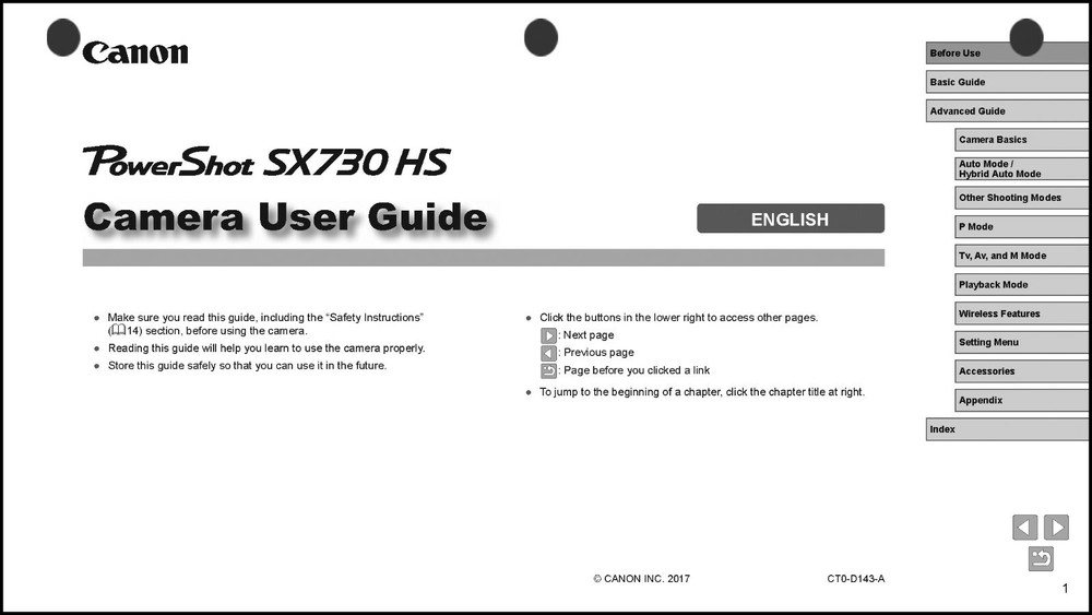 Canon Powershot SX730 HS Digital Camera User Instruction Guide  Manual