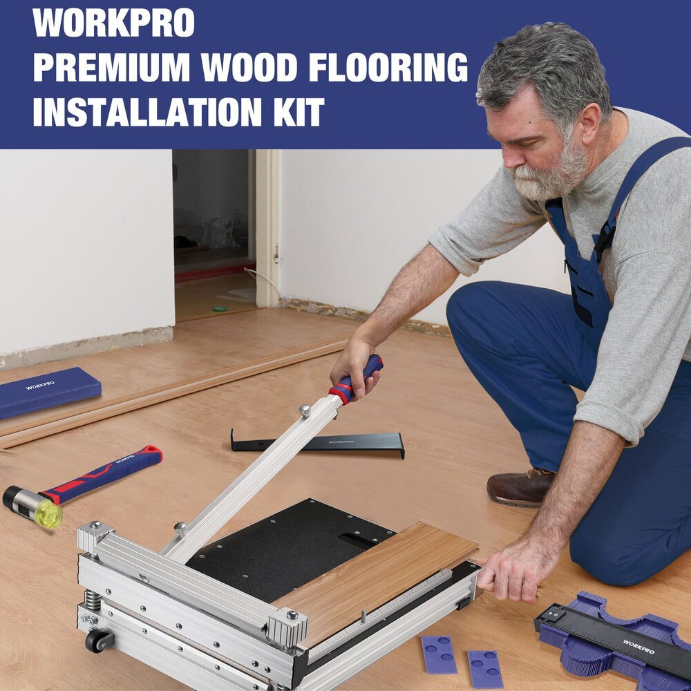 WORKPRO 44PC Laminate Flooring Installation Kit 40 Spacer/Rubber Mallet/Pull Bar