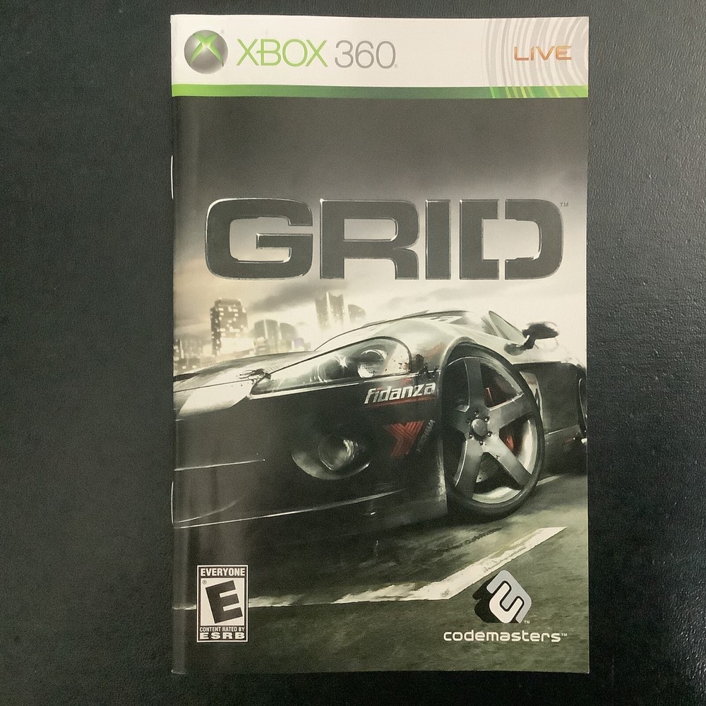 GRID 1 Microsoft Xbox 360 Instruction Manual Only