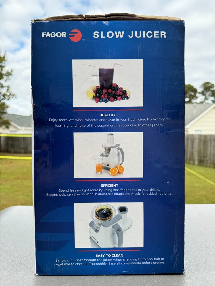 Fagor Slow Masticating Juicer Model 670041650 - Vegetable & Fruit Cold Press
