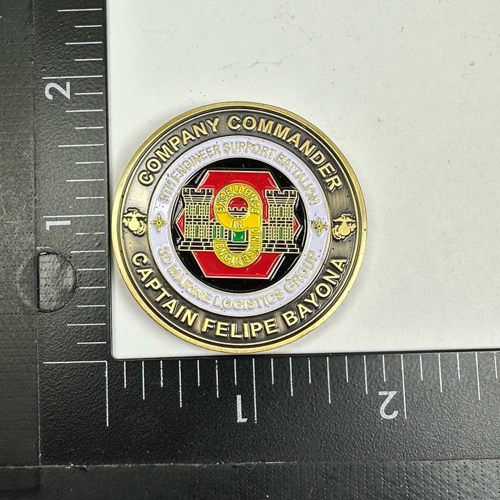 USMC 3D Marine Logistics Group 9th Engineer Support Battalion Challenge Coin