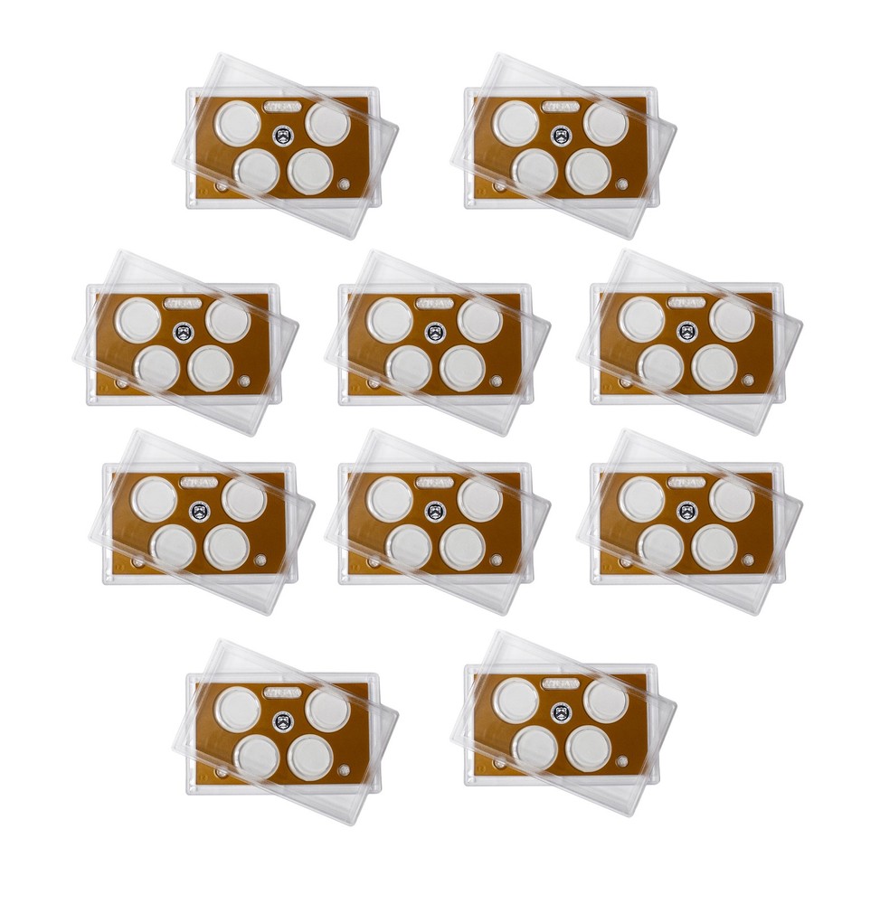Empty Plastic Lens with Brown Insert Holds 4 small dollars, 10 Pack