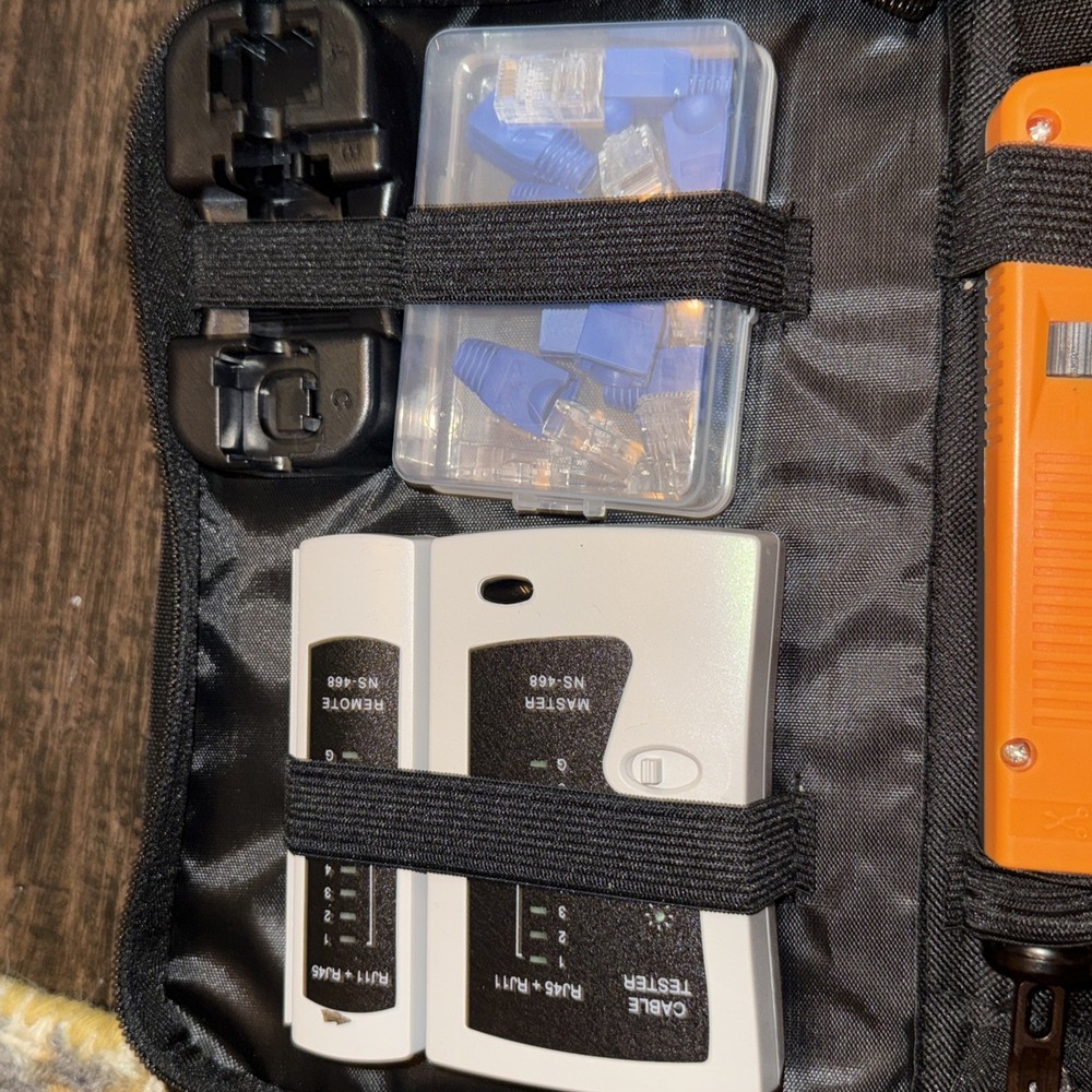Network Installation Tool Kit with Cable Crimper, Tester, and Punch Down Tools