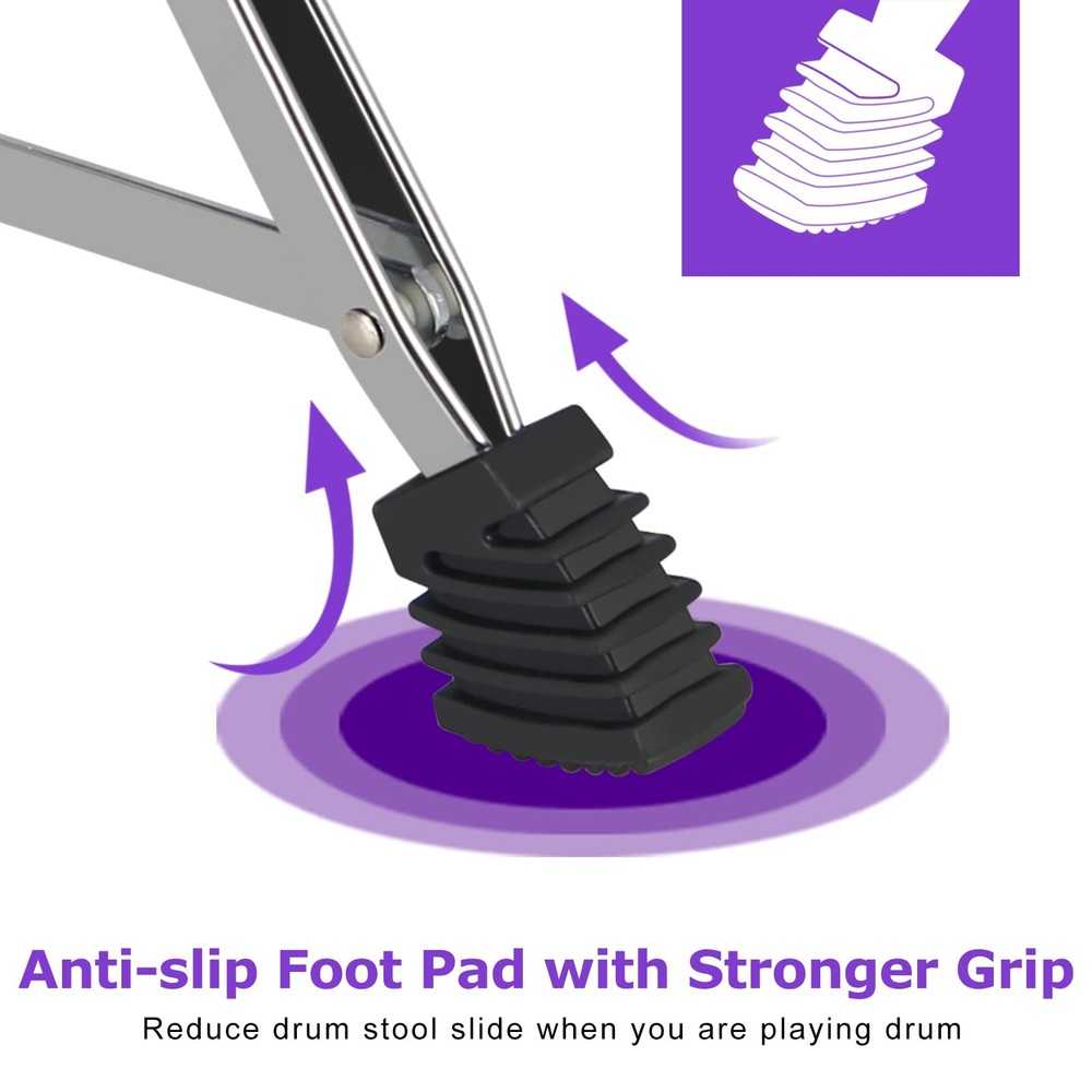 Drum Throne Adjustable Height, Drum Stools Rotatable Padded Motorcycle Style ...