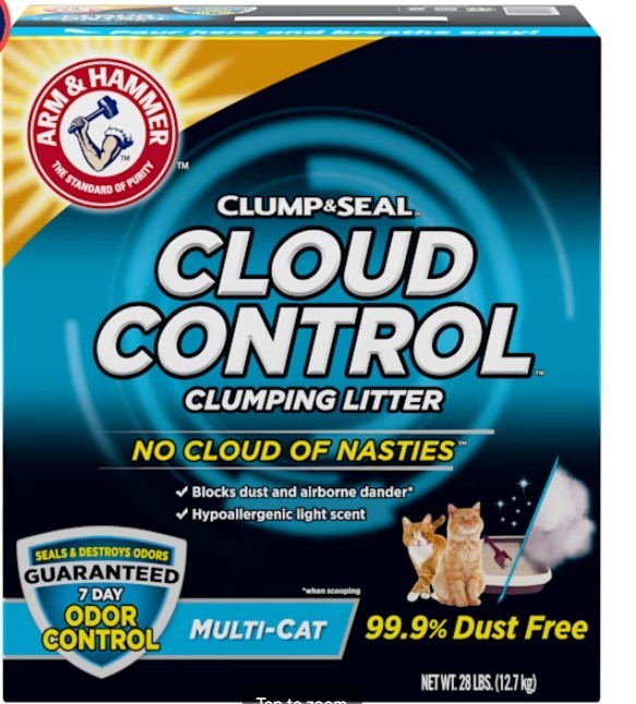 4 Pack Arm & Hammer Clump & Seal Cloud Control Multi-Cat Clumping Litter, 28 lbs