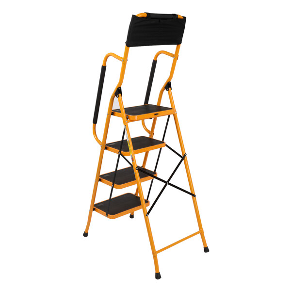 Iron 4-step step ladder with handrails ginger WE