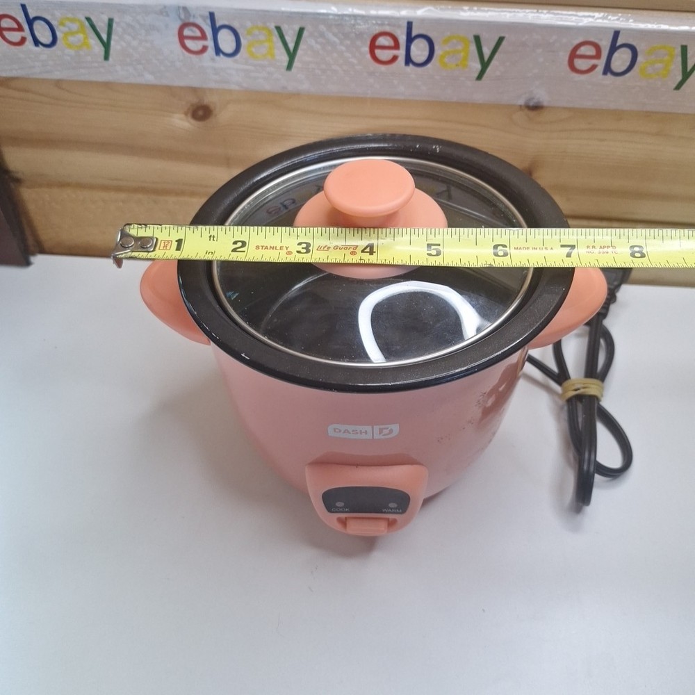 TESTED -DASH Pink Mini Rice Cooker Steamer Removable Nonstick Pot Warm Function