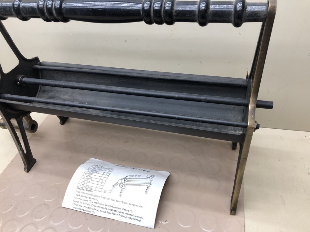 Vintage Cast Iron Newspaper Log Roller Bench Model - Eagle