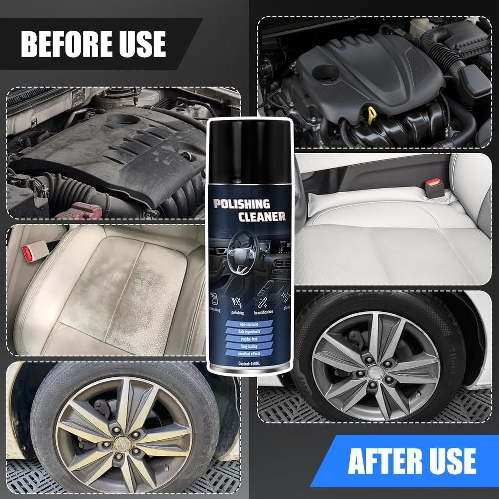 Interior Car Cleaner & Protectant,450ml, Multi-Surface Polish for PlasticLeather