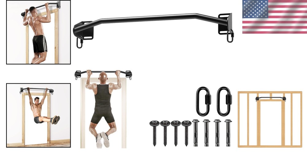 Heavy Duty Wall Mounted Pull Up Bar - 440lb Capacity for Home Workouts