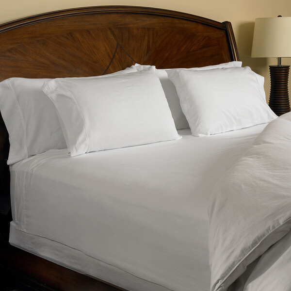 Elastic All Around 1 Fitted / Bottom Sheet, White Solid, 600 TC Egyptian Cotton