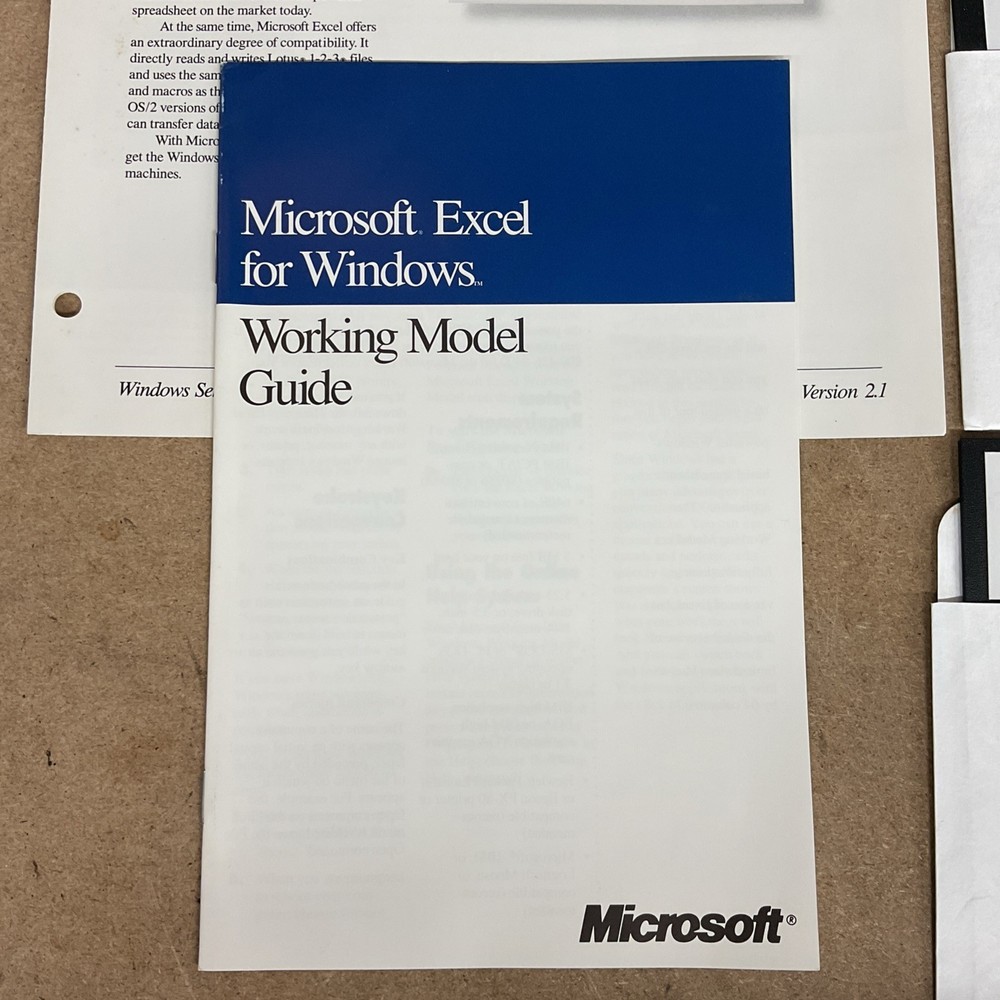 Microsoft Excel Version 2.1 For Windows 5.25 Inch Floppy Vintage Computing