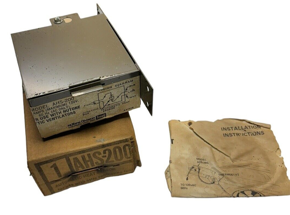 NuTone AHS-200 Automatic Heat Sensor cut-off Switch for Attic Ventilators