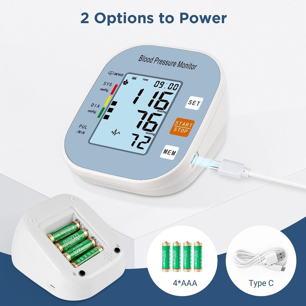 Blood Pressure Monitors for Home Use, Medium, Light Blue