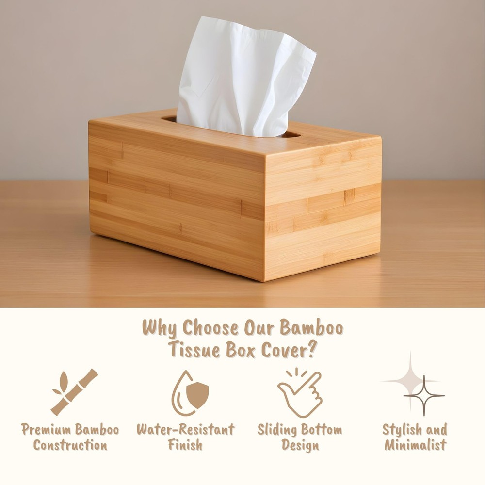 Tissue Cover - Water-Resistant Rectangular Wooden Tissue with Sliding Bottom ...