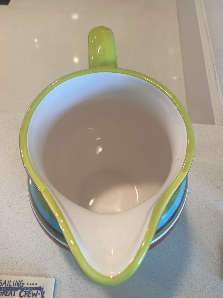 Crate & Barrel Large Carnivale Stripe Pitcher