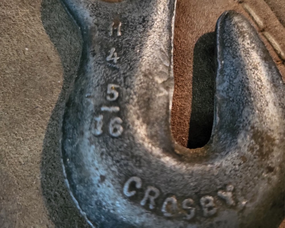 Vintage 5/16" CROSBY Grab Hook Rustic Farm Tool