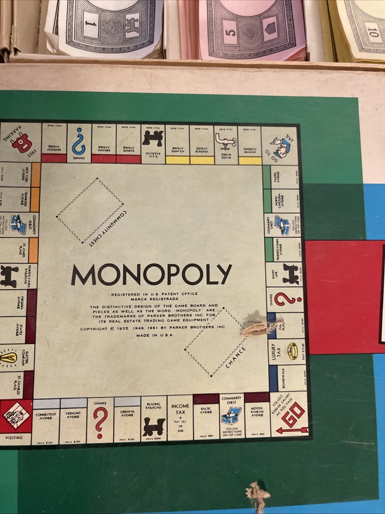 Monopoly Vintage 1961 Copyright 90% Complete
