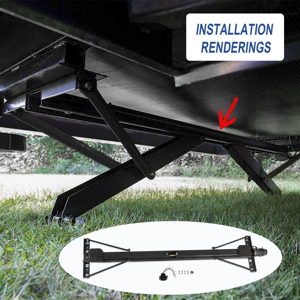 298707 Universal Rear Trailer Stabilizer Jack Stand Stabilizer Jack Kit Black