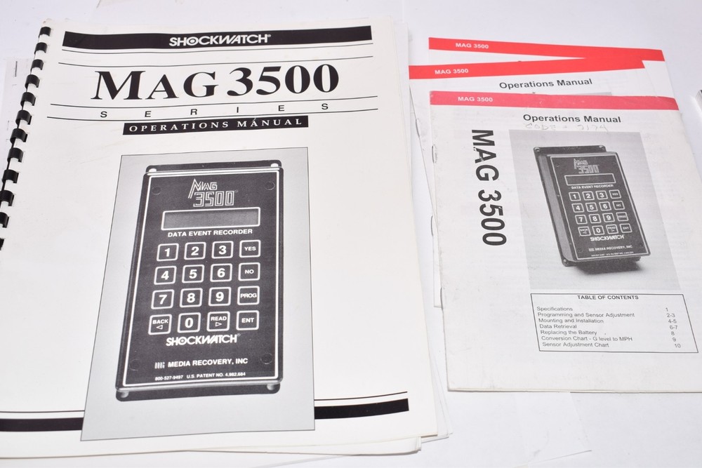Shockwatch MAG 3500 Data Event Recorder W/ Operations Manual