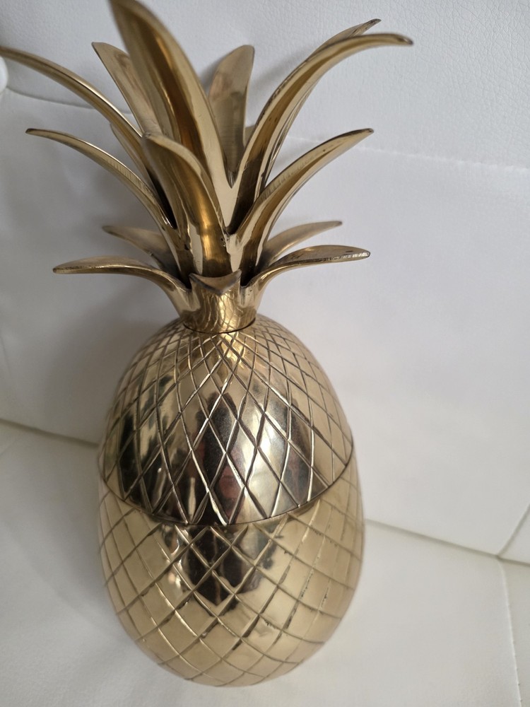 Brass Pineapple Container Decorative Collectible Metalware Pineapple Container