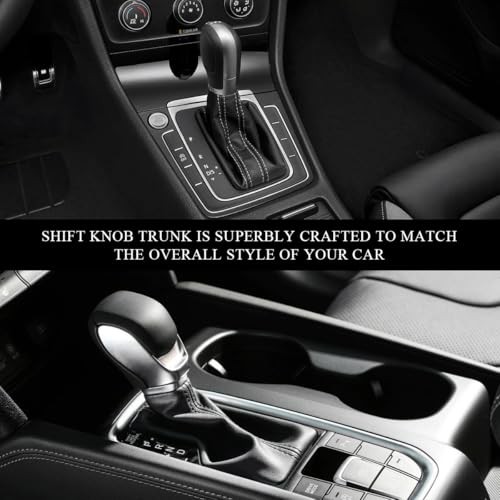 Car Shift Knob Dust Cover, Auto Gear Shift Knob Boot, Dust-Proof Leather, Black