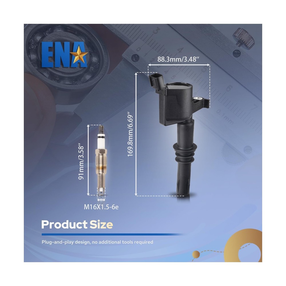 ENA 8 Ignition Coil Pack and Iridium Spark Plug Set 2005-2008 Compatible with...
