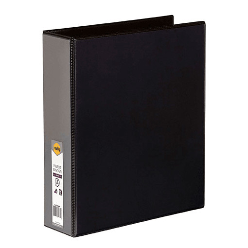 NEW Marbig Clear View Insert Ring Binder 2D 50mm A4 Black 12 Pack Bulk