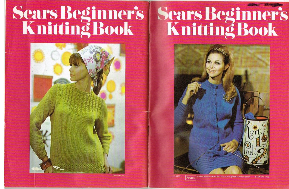 Sears Beginner's Knitting Book Basic Instructions 2 Patterns 1960's Vintage