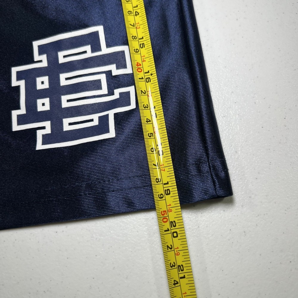 Eric Emanuel Mens Navy Blue Mesh Athletic Shorts Size Medium Drawstrings