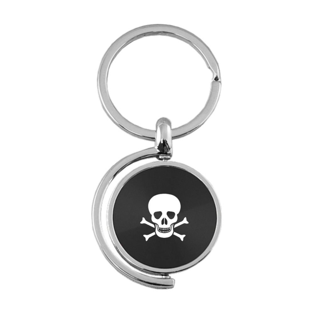 Spinner Keychain with Skull on Black [Single]