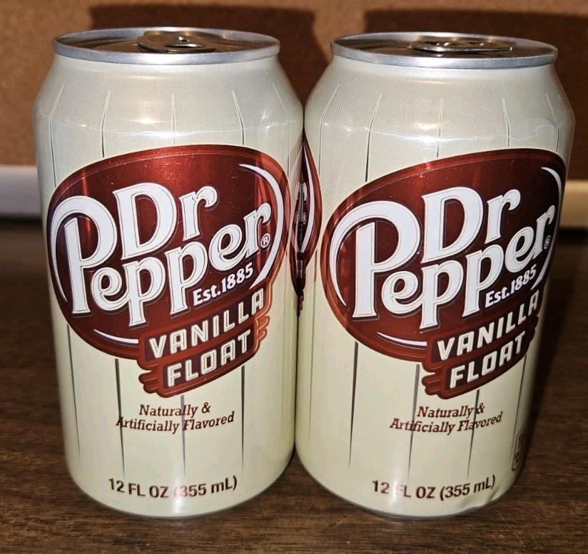 2x Dr Pepper Vanilla Float SEALED FULL 12oz Cans - 2025