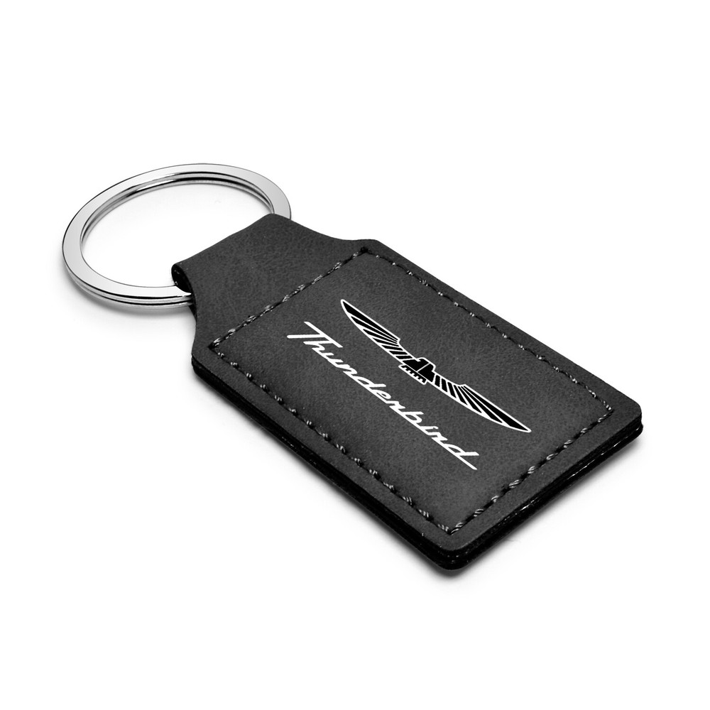 Ford Thunderbird Rectangular Black Leather Key Chain