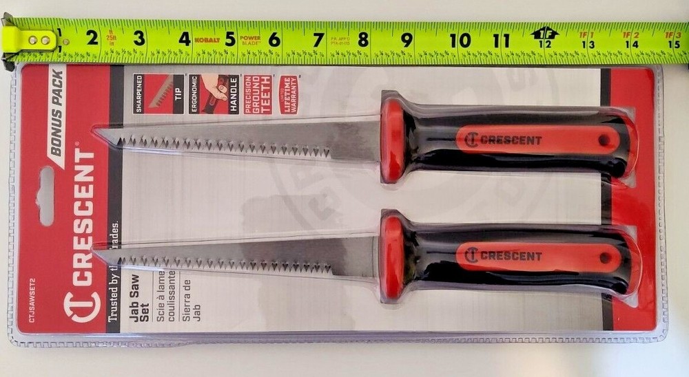 2 Pack! Crescent 6" Drywall Jab Saw Set w/ Sharpened Tip - CTJSAWSET2