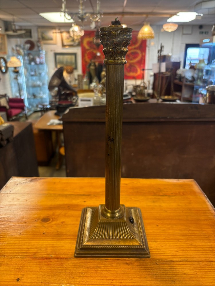 Antique Brass Corinthian Column Table Lamp Base