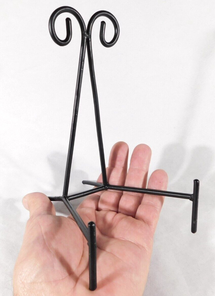 Easel Display Stand Scroll Design Black Metal Large Size