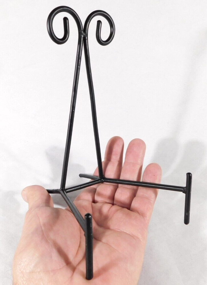 Easel Display Stand Scroll Design Black Metal Large Size