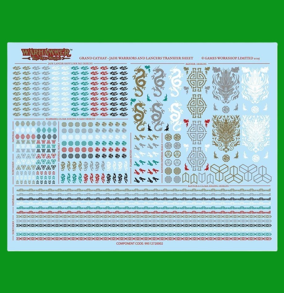 Warhammer TOW Grand Cathay Transfer Sheet NEW