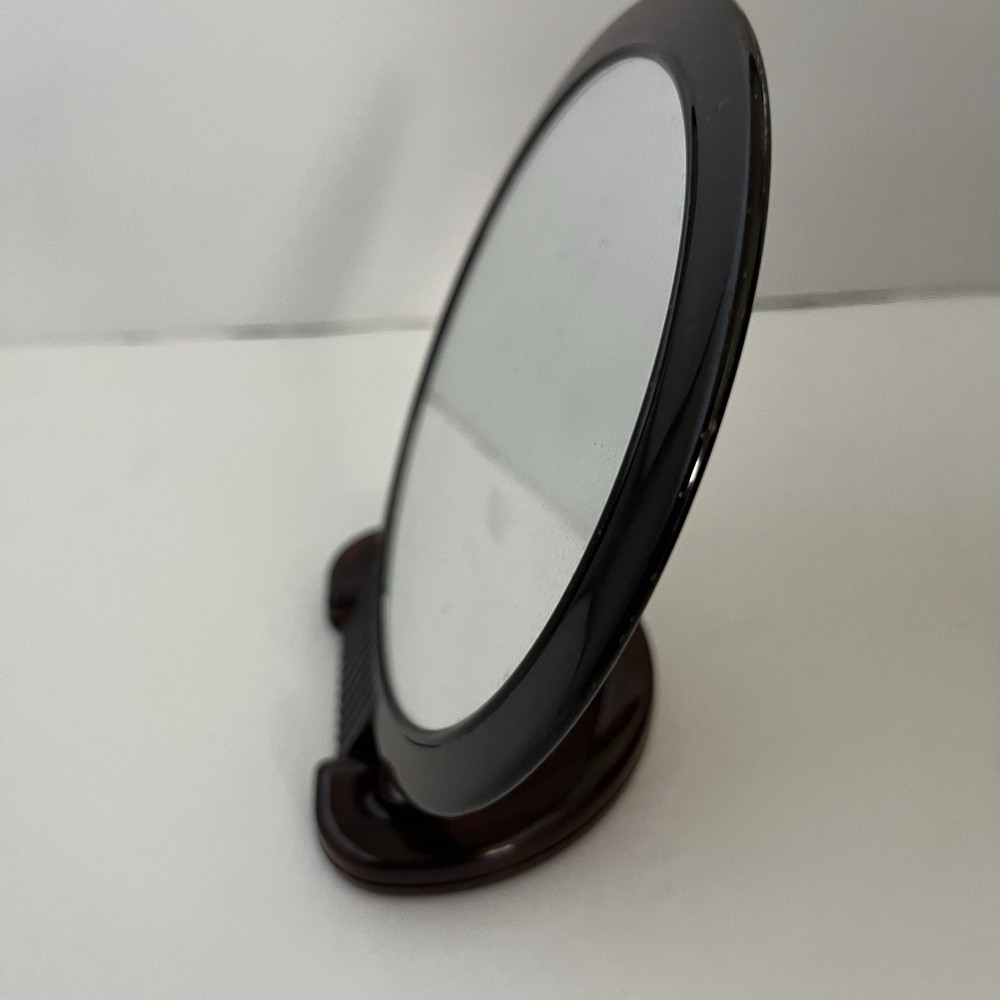 Vintage 2 Sided Table Mirror Brown Plastic Frame