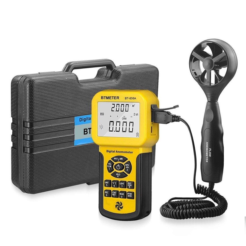 Pro CFM Anemometer Wind Speed Temp Flow Meter for HVAC USB Data Recording