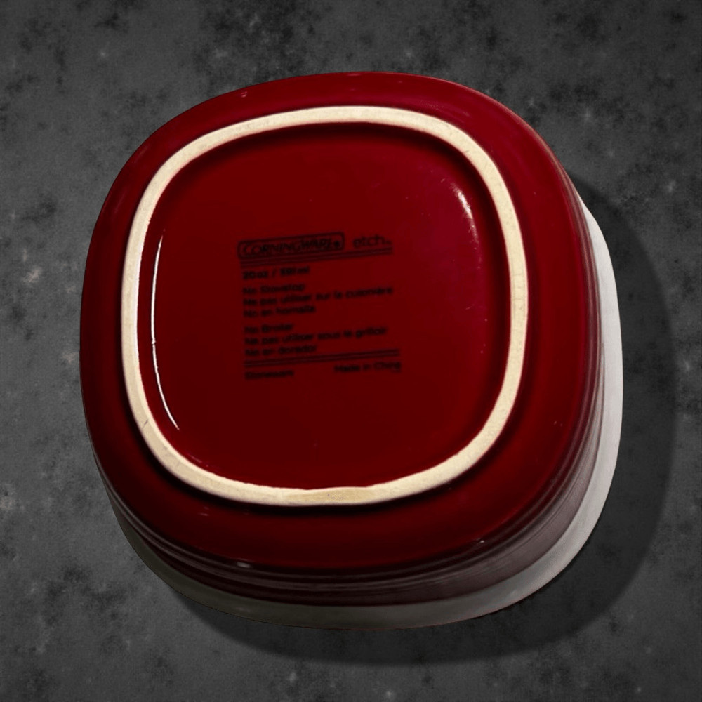Corningware Etch 20oz Cassorle Dish Red Etch