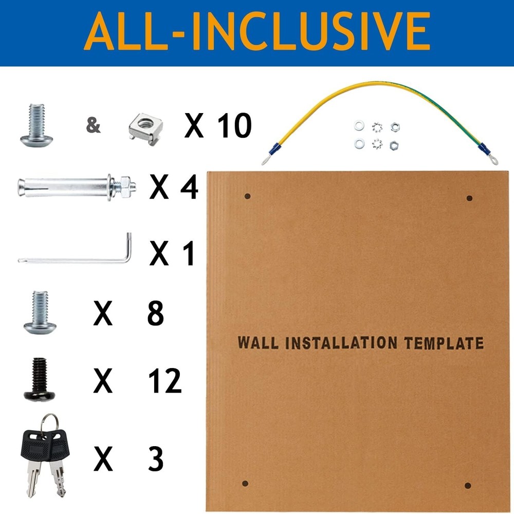 9U Wall Mount Server Cabinet 19" Network Rack Locking Door