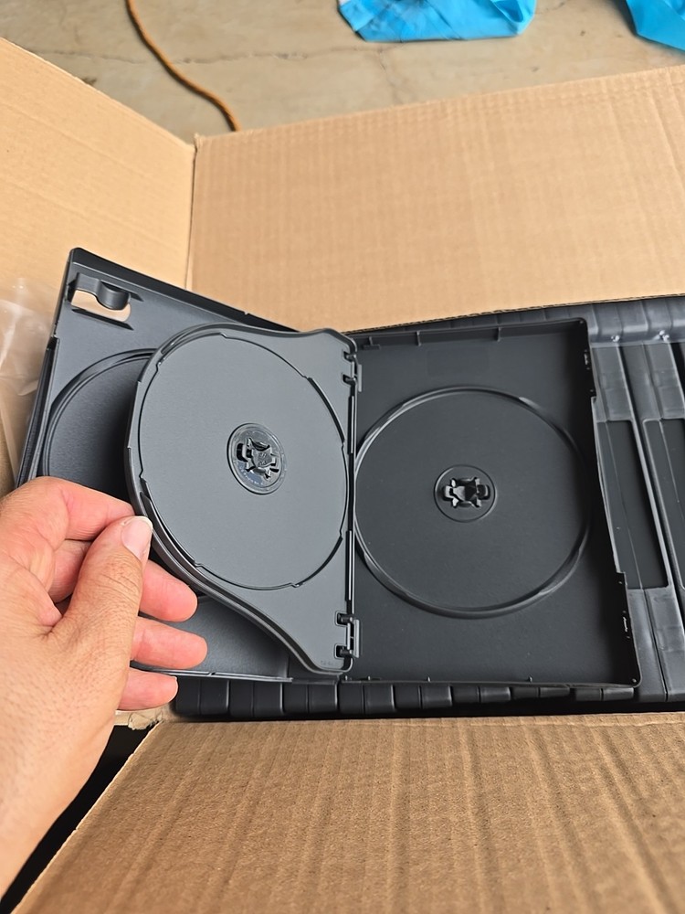 Standard 14mm 3 Disc CD Or DVD Replacement Black Storage Case Box