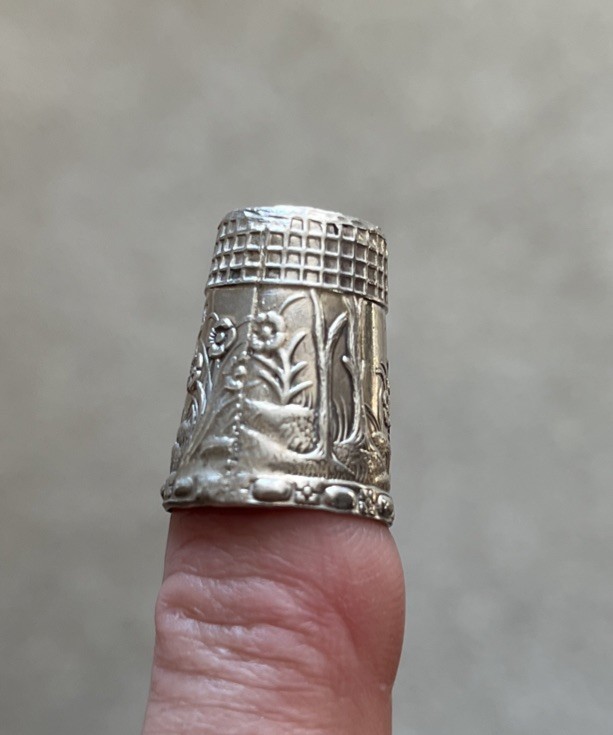 Vintage Sterling Silver Embossed Bambi Design Thimble
