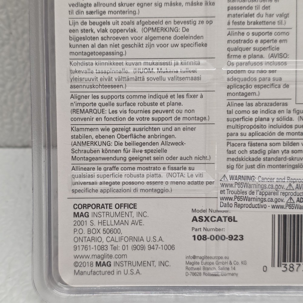 Maglite Black Universal Mounting Brackets for C-Cell Flashlight